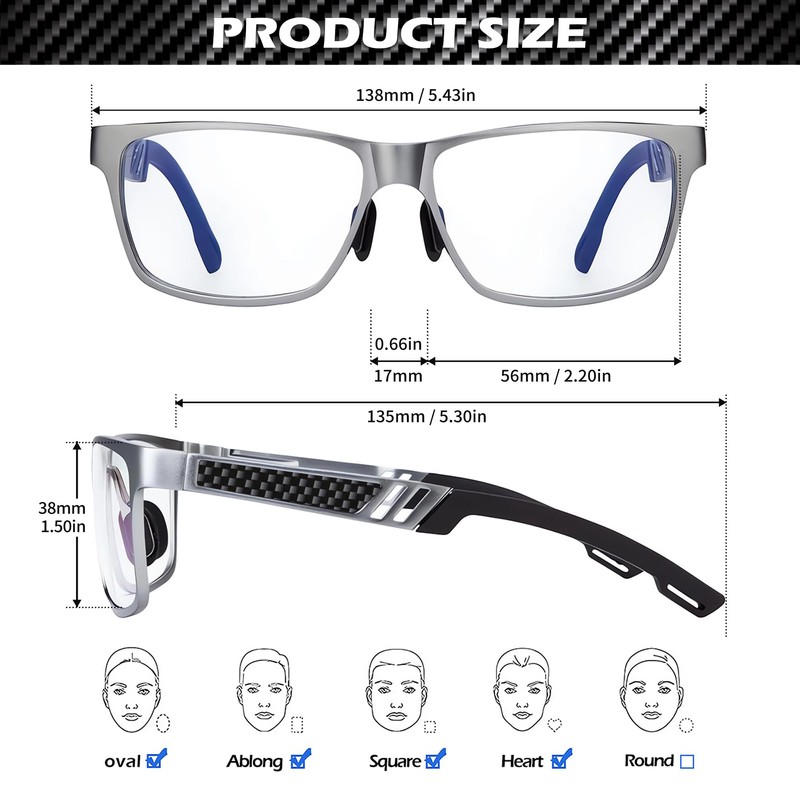 ANYLUV Blue Light Blocking Glasses Men Computer Gaming Glasses Lightweight