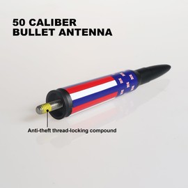 FUTAIHE Car Truck Bullet Antenna Mast with American Flag for Dodge Ram & Ford F150 F250 F350 F450 Super Duty Raptor Bronco Trucks, AM/FM Radio Antenna Replacement (M4&M5 Thread) (Blue)