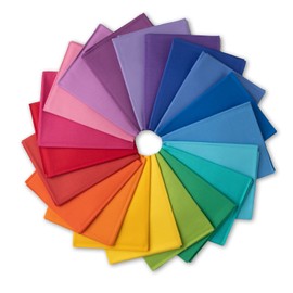 Connecting Threads Color Wheel 20 pcs 18"x22" 100% Cotton Premium Precut Quilting Fabric Bundle Fat Quarters (Rainbow)