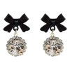 Aretes Brillantes De Moda Con Moño Incrustado De Diamantes