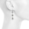 Lux Accessories Hematite Three Tier Starburst Special Occasion Dangle Earrings