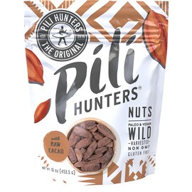 Pili Hunters - Wild Sprouted Pili Nuts, Raw Cacao (16 oz Bag) Vegan Snack for Low Carb Energy, Gluten Free, Superfood, As Seen on Shark Tank