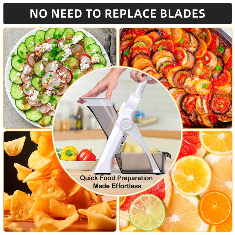 Vegetable Slicer Kitchen Adjustable Thickness 0.1-8mm Professional Vegetable Slicer Potato