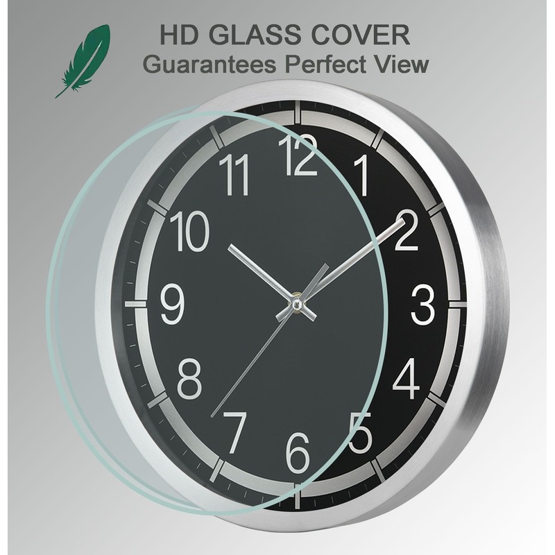Fzy.bstim Silent Wall Clock Battery Operated,Modern Metal Wall Clock Decorative