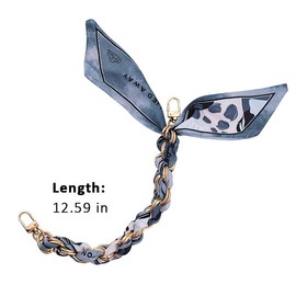 Silk Scarf Metal Purse Chain Handbag Scarf Bag Strap Tassel Purse Chain Strap Bag Decoration Purse Chain Accessories for Girls Women Purse Straps Replacement Bag Charm