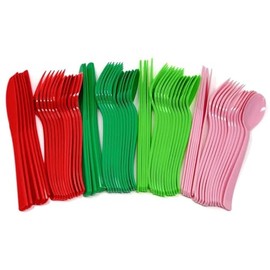 Pink Red Lime & Green Plastic Cutlery Utensils, Berry First Birthday, Strawberry Fruit Theme, Watermelon Party Supplies, 24 Guests