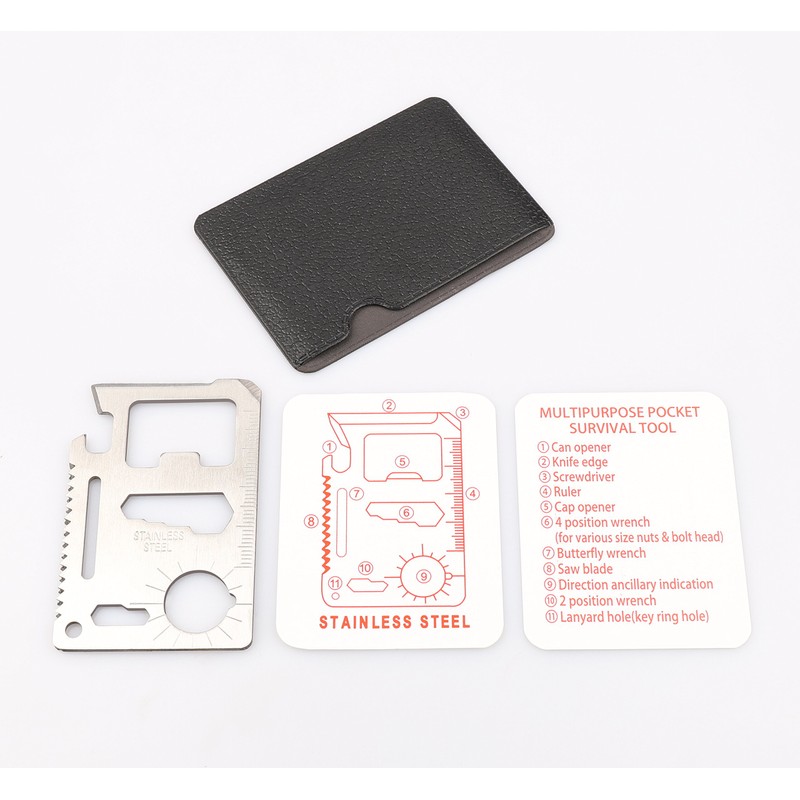 Credit Card 11-in-1 Survival Pocket Tool, Thickened Stainless Beer Opener