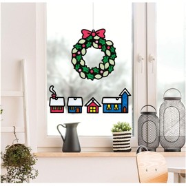 folia 23822 Transparent Pictures, in Winter Design, Set for 13 Transparent Pictures, for Crafts of Colourful Window Pictures and Pendants for Trees and Shrubs