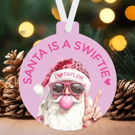 Santa is a Swift Christmas Ornament | Merry Swift Christmas 2024 | Christmas Era | Stocking Stuffer, Best Friend Gift | Music Lover Gift | TTPD