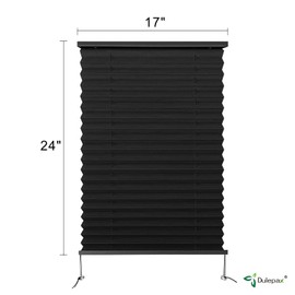 Dulepax Dulepax RV Pleated Shades, 17" W x 24" L Black, RV Window Blinds for Camper Travel Trailers Motorhome's Window