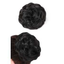 Rose bud Messy Bun Hair Pieces For Women Hair Bun Extension Updo Curly Messy Bun Scrunchie