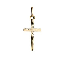 NKlaus Christening Cross Pendant 333 Yellow Gold Crucifix 8 Carat Gold Cross Pendant for Chains Brooches Gold Chains, Yellow Gold