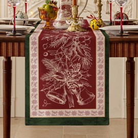 Romanstile Christmas Table Runner Red Modern 40 x 180 cm Washable with Christmas Pattern Table Runner Table Stripes Festive Decoration for Christmas, Dining Table and Buffet, Gifts, Xmas, New Year's