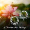 Lotos Hoop Earrings Petal Floral Drop Dangle Earrings Sterling Silver