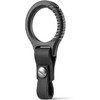 TISUR Titanium Keychain, Genuine Leather, Round Shape, Carabiner, Small Size,