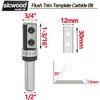lnsert Carbide Pattern Flush Trim Router Bit 1/2 Shank, 3/4"