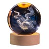 QIANCHANG Taurus Crystal Ball with Wooden Light Base, 60mm 3D