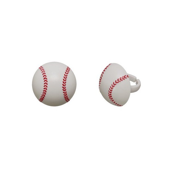 DECOPAC 3D Baseball Cupcake Rings - 24 pc