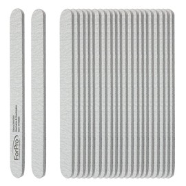 ForPro Professional Collection Zebra Foam Board, 240/240 Grit, Double-Sided Manicure Nail File, 7” L x .75” W, 50-Count