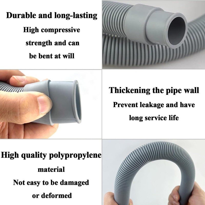 1M Washing Machine Waste Pipe Extension Adapter Kit, Dishwasher Hose
