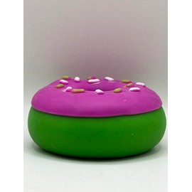 SCRUNCHEMS DONUT SQUISHY - Sweet Sensory Fidget Toy - Stress Relief Squeezable Treat - Removable Icing Topping - ADHD & Anxiety Support - Ages 3+:_Pink