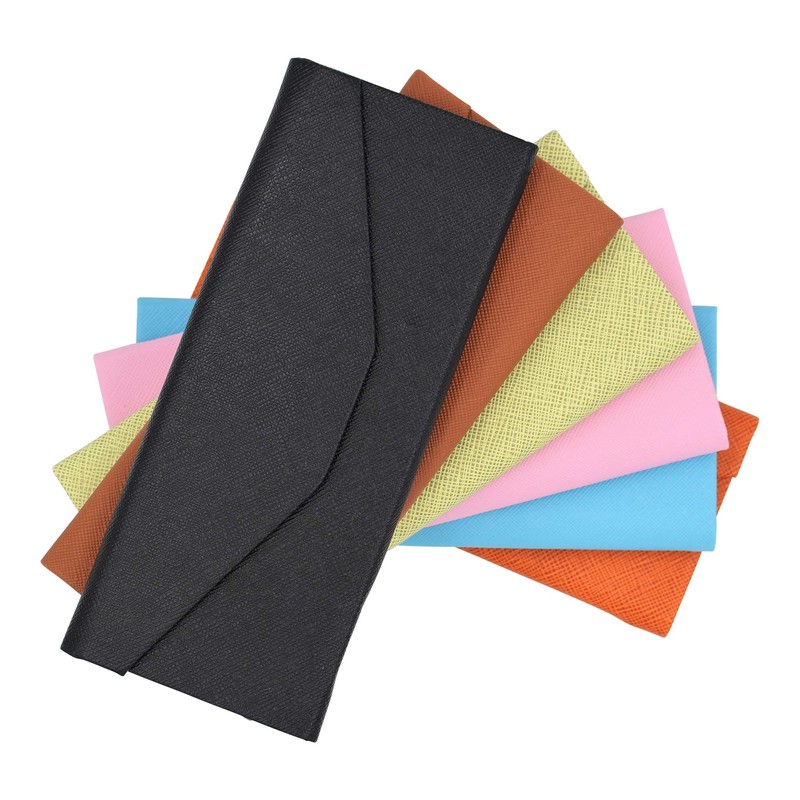 Estuche adorable para anteojos de cuero de color sólido