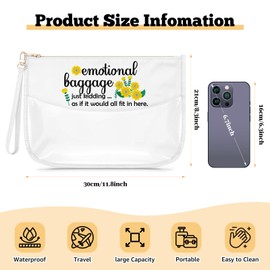 Funny Quotes Gift Funny Emotional Baggage Clear Makeup Bag Employee Appreciation Gifts for Women Friend Bff Bestie Teen Girls Cosmetic Bag Birthday Graduation Novelty Retirement Friendship Gifts