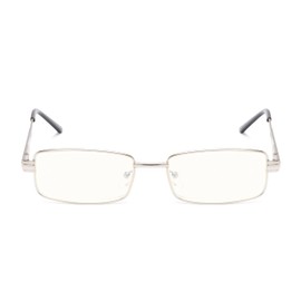 Readers.com Reading Glasses: The Dash Blue Light Reader, Metal rectangle Style for Men and Women