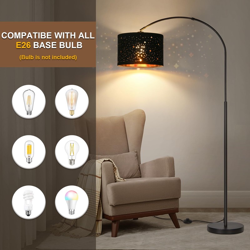 Seaside Village Modern Arc Floor Lamp, Tall Pole Lamp with