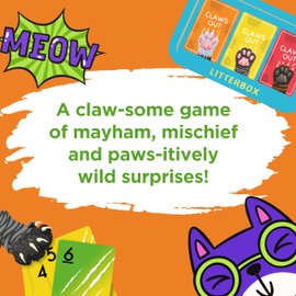 Claws Out Fun Card Game - Hilarious, Fast and Fun Card Game for Adults, Teens and Kids, Wildly Fun Cat Games for Kids and Adults, Cat Themed Gifts for Cat Lovers