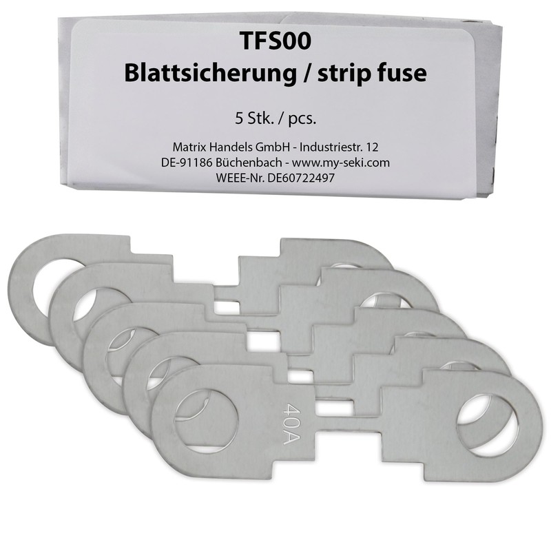 SeKi Blade Fuses 40 A; Blade Fuse Strips TFS00 up