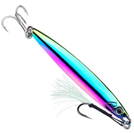 Fishing Jigs Saltwater Jigs - Vertical Hard Jig Jigging Spoon Bass Fishing Lures - Blade Baits with Assist Hook Paillette Knife Wobbler Artificial Fishing Lure 5pcs/lot(Neon Color 3.1oz/60g)