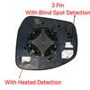 Passenger Right Side Mirror Glass Heated w/Blind Spot Without Auto