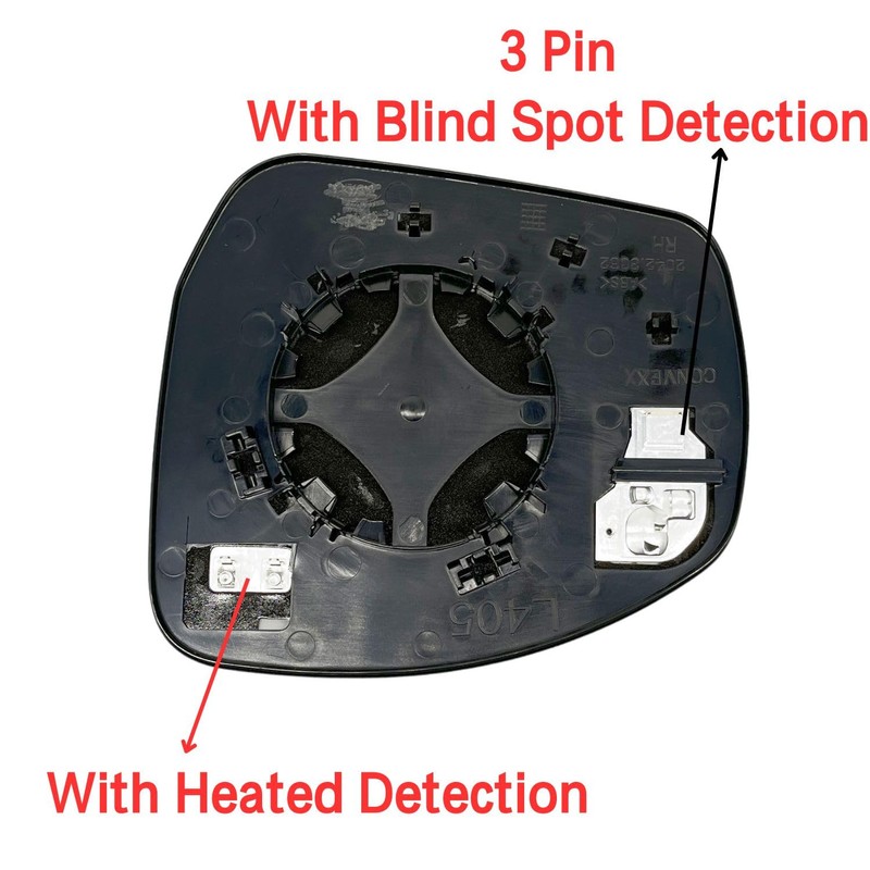 Passenger Right Side Mirror Glass Heated w/Blind Spot Without Auto