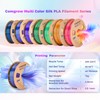 Comgrow Tri-Colors Silk PLA 3D Printer Filament, Rainbow PLA Filament