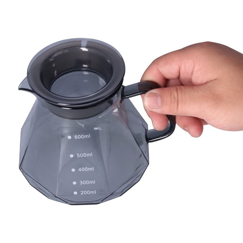 Tomotato Glass Coffee Pot, 400 ml/600 ml, Heat-Resistant Coffee Server,