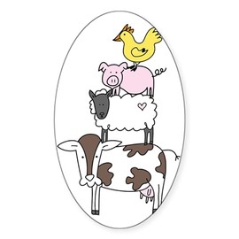 CafePress Farm Pyramid Oval Car Bumper Sticker