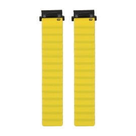 Magnetic Watch Band Adjustable Quick Release Silicone Watch Strap 20mm Fit for Garmin Fenix 7S 6S 5S Gray and Yellow