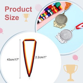 PATIKIL Award Neck Ribbons with Snap Clips, 66 Pack Polyester Medal Lanyards Blank Award Ribbon for Competitions Achievement Sports Party, Black/Red/Yellow