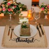 Jetec 4 Pieces Thanksgiving Burlap Placemats 13.8 x 19.5 Inches