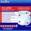 LivDry 2XL Overnight Adult Diapers for Women and Men, XXL