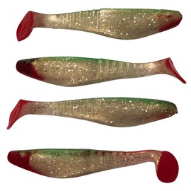 SANDAFISHING Zander Bait Rubber Fish Set – Shark 4 Inch Relax Kopyto 11 cm Pike Perch Rubber Bait Fishing Predatory Fish Fishing Artificial Bait Partial UV Effect (Set of 4 24)