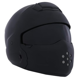 Harssidanzar 3/4 Open Face Motorbike Motorcycle Helmet Full Face Modular Helmets with Visor for Mens and Womens Street Bike Cruiser Scooter DOT Approved CU605US, C1-Matte Black, Size Small