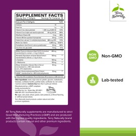 Terry Naturally Hair, Skin & Nail Essentials - Hair Care Supplement with Biotin & Aronia Berry Extract - Gluten-Free & Dairy-Free - 60 Softgels (30 Servings)