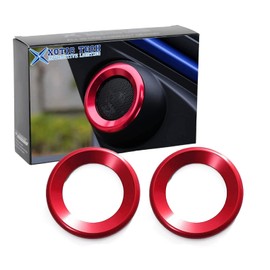 Xotic Tech 2pcs A-Pillar Door Audio Speaker Ring Surrounding Ring Decoration Covers Compatible with Honda Civic 10th 2016-2021 (Red)