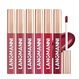 Jolilab 6Pcs Velvet Matte Liquid Lipstick Nude Matte Soft Dark Color Stick High Pigmented Long-Lasting Waterproof Liquid LipStick Lip Gloss Beauty Cosmetics Gift for Girls and Women（SetB 6Color）