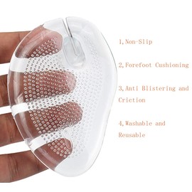 ericotry 2Pairs Silicone Sandal Thong Cushions Flip-Flop Toe Protectors Inserts Guards Forefoot Cushions(Clear)