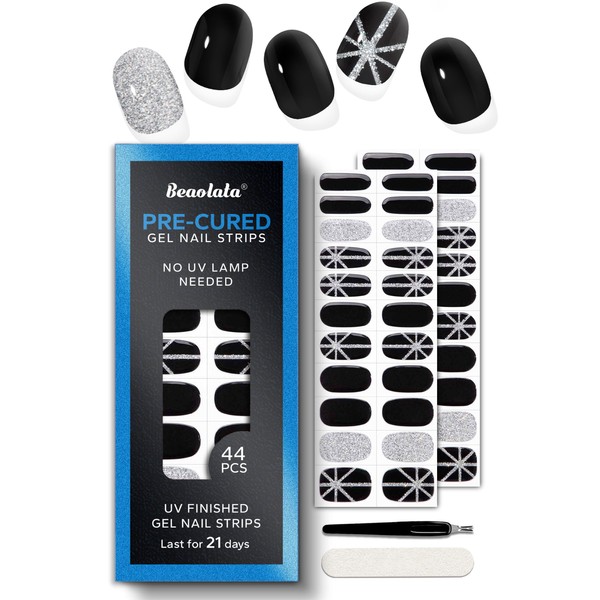 Beaolata Pre Cured Gel Nail Strips - 44PCS Salon Quality