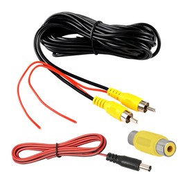 CGEAMDY Reversing Camera RCA Video Cable, RCA Video Cable Car Reversing Camera Video Cable with Detection Wire, for Reversing Camera Connection to Car Monitor or Navigation