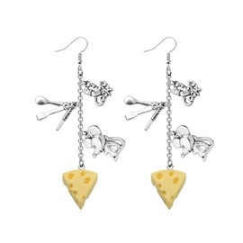 OKEYCH Rat Movie Inspired Gift Remy Fan Keychain Mouse Chef Jewelry Remy Little Chef Movie Merch (remy earrings)